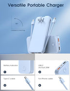 Portable Charger 10000mAh Fast Charging w (Cerulean)