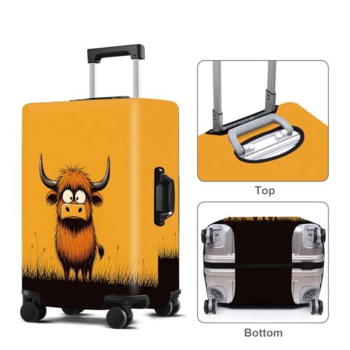 Highland Cow Luggage Cover Washable Suitcase Protector Anti (Highland Cow / XL(32-34inch suitcase))