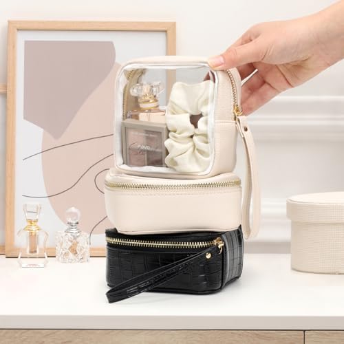 Clear Makeup Bag Foldable (Active-A-Cream / Structured Stylist (Mini - Hard Frame))