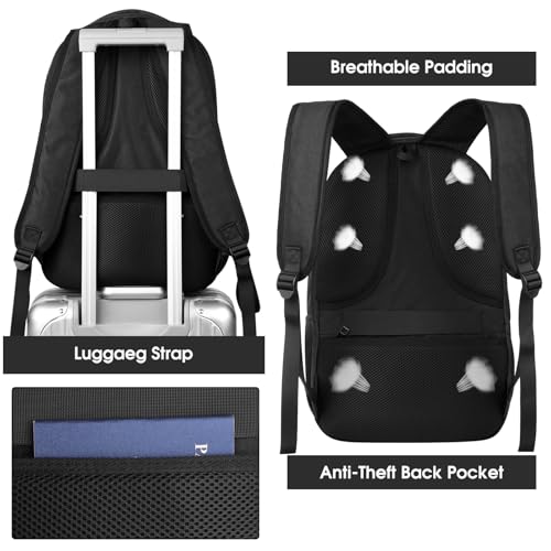 Travel Laptop Backpack for Men and Women (Black / 17.3 Inch)