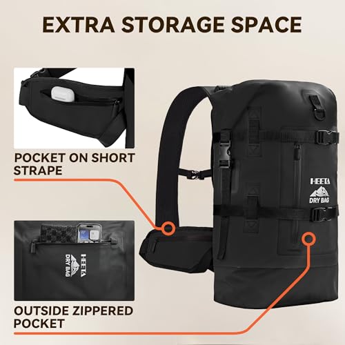 Dry Bags Waterproof Backpack 40L for Men & Women (Black / 40L)