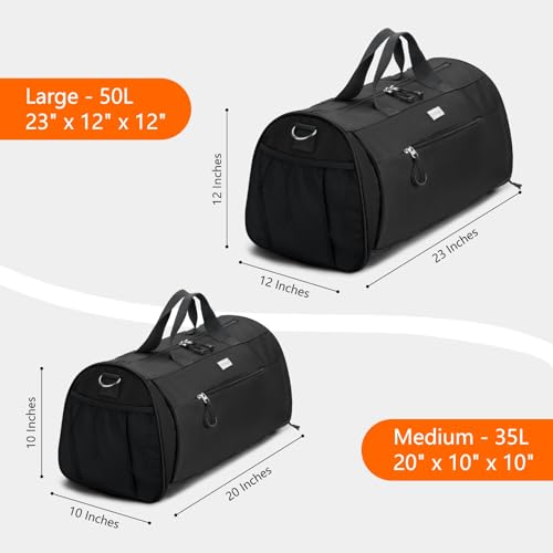Gym Bag for Women & Men (Black / Large - 23 x 12 x 12″)