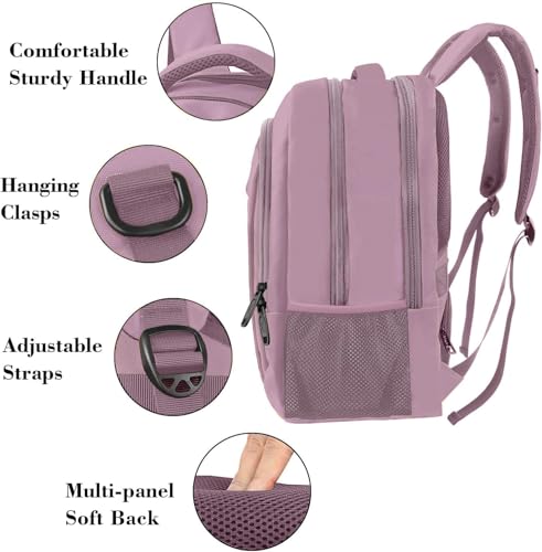 Dark Purple Personal Item Backpack (15.6 Inch / Dark Purple)