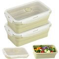 Collapsible Silicone Food Storage Containers with Airtight Lid (2x1200Green)