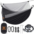 Camping Hammock with Net (Black & Grey / X-Large)
