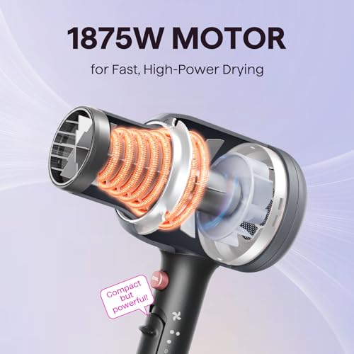 Blown Away Ionic Hair Dryer with Diffuser for Curly Hair (Grey)