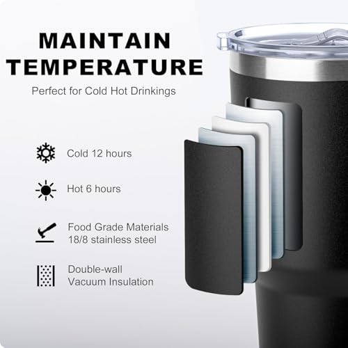 30 oz Tumbler with Lid and Straw (black-A / 30 Ounces)