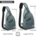 Crossbody Hiking Casual Sling Bag For Men Women Travel Camping Chest Backpack Daypack (Green / Large)