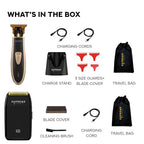 2-in-1 Crunch Lite Foil Shaver & T-Shaper Trimmer | ST5210 Beard Trimmer & STF600 Electric Razor | Travel Hair Trimmer Set | Black & Gold (Crunch Lite & Gold T-Shaper)