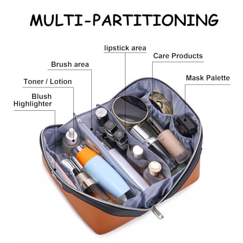Travel Makeup Bag Organizer Cosmetic Bag (02-E-Orange)