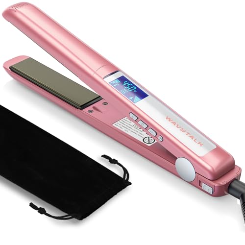 Salon Flat Iron Hair Straightener (1 inch / Bright Rose Gold)