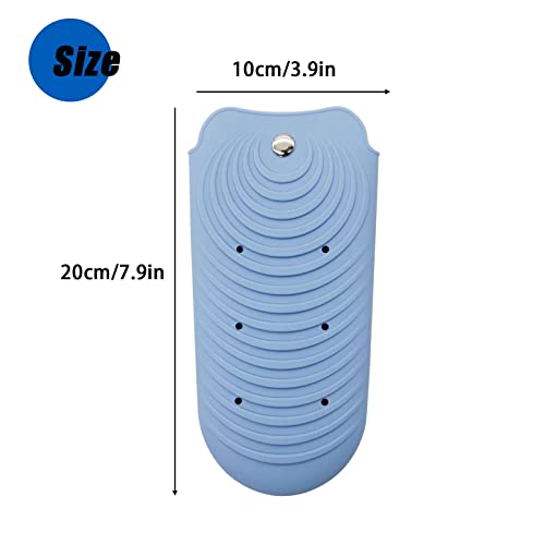 Heat Insulating Silicone Mat Pouch for Hair Styling Tools (Blue)