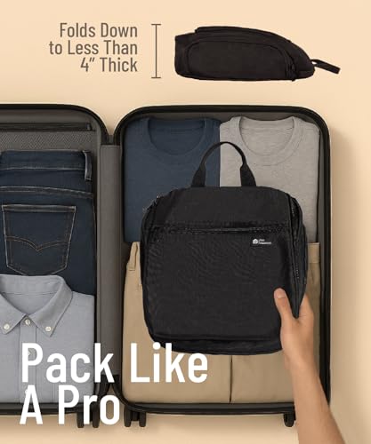 D&D Wanderlust Hanging Travel Toiletry Bag for Women & Men (2 Pack Black)