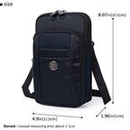 Senient Wolf Waterproof Nylon Multifunctional Phone Crossbody Bag (Black with Navy blue)