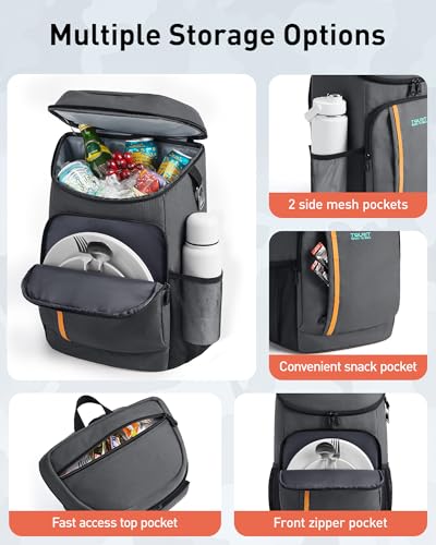 Cooler Backpack Insulated 30 Cans (Black / Simple zipper)