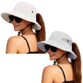 Women's Ponytail Safari Sun Hat (6 3/4-6 7/8 / 2-pure Beige+pure Light Grey)