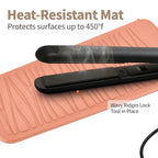 Silicone Heat Resistant Travel Pouch for Straighteners (2 Pack / Ekt02-heatmat-mist&coral Orange)