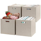 Collapsible Storage Cubes (11×11×11/4pcs / Beige)