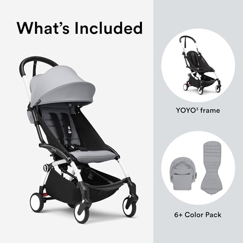 YOYO3 Travel Stroller from 6 Months (Stone on White)