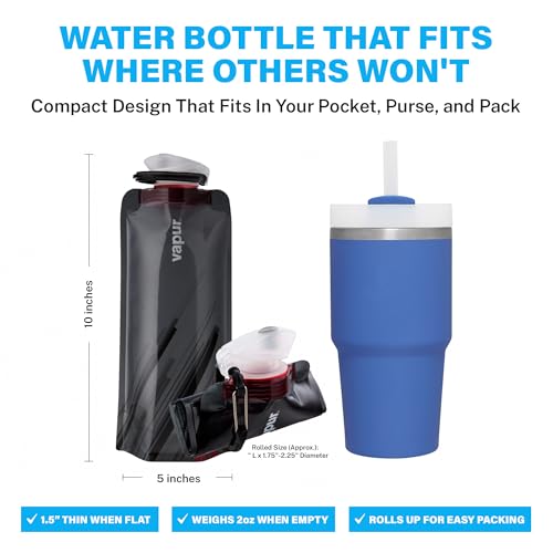 Collapsible Water Bottle with Carabiner (Fire / 23 Ounces)