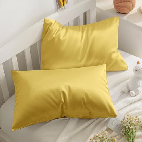 Toddler Pillows with Pillowcases Set (Yellow (Cotton) / 13x18 Inch (Pack of 2))