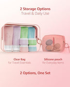 23 Pcs Travel Bottles for Toiletries (Pink-23PCS)