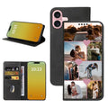 Custom Wallet Phone Case for iPhone 16 (iPhone 16 / Black-E)