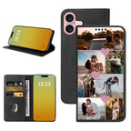Custom Wallet Phone Case for iPhone 16 (iPhone 16 / Black-E)