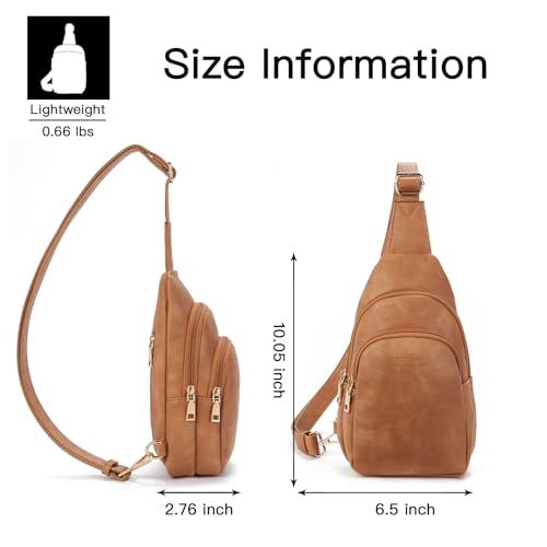 Crossbody Bags for Women Leather Sling Bag for Woman Travel Camel Brown (3-camel Brown)