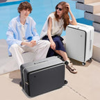 26 Inch Large Checked Luggage PC Hard Shell Suitcase Top Opening Aluminum Frame Travel Suitcases with Wheels (Rock Gray / 26-inch)