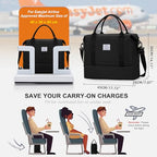Travel Duffle Bag Expandable Overnight Foldable Carry On Bags for Women (A58-Black / XX-large)