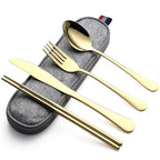 Travel Utensils with Case (Gold)