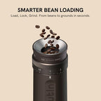 Fino Portable Electric Coffee Grinder with 28 Precise Grind Settings (Sandstone White)