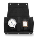 2 Slot Watch Box Black Hexagonal (Black / 2-Slot)