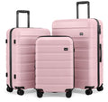Luggage Set 3 Piece Lightweight Durable Hardshell (Pink)
