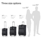 24 Inch Softside Expandable Checked Luggage with 4 Spinner Wheels (Black / 24 Inch)