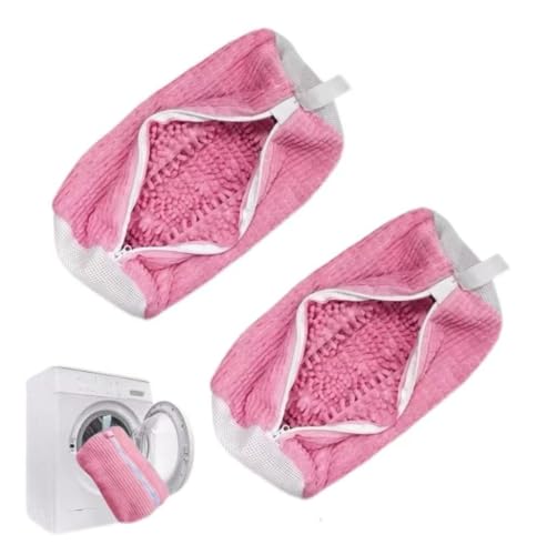 Laundry Shoe Bags for Washing Machine (Pink-2Pcs)