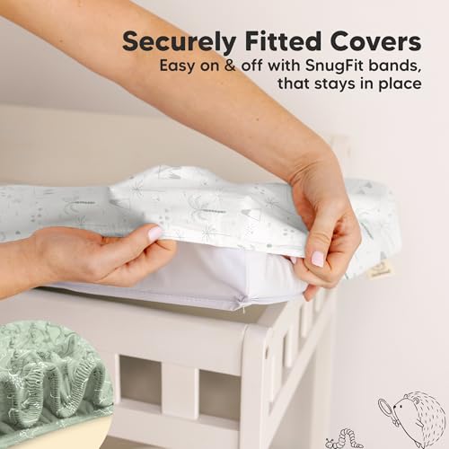 2 Pack Organic Changing Pad Covers for Girl (DinoDood)