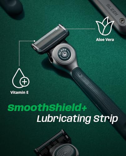SLEEK Six Blade Razor System with Multi (Replacement 8 cartridges)
