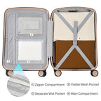 Hard Shell Luggage Sets 3 Pieces (Cuba Sand / 20+24+28 Inch)