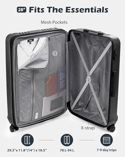 PC+ABS Hardshell Luggage (silver / 28 inch)