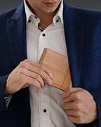 Wallet for Men RFID Blocking Genuine Leather Bifold Wallets (tan)