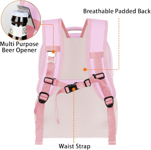 Pink Backpack Cooler for Women (Pink / 26 Cans)