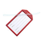 Bulk 50 Pack Premium Rigid Airline Luggage Tag Holders with 6" Worm Loops (50 Pack / Red)