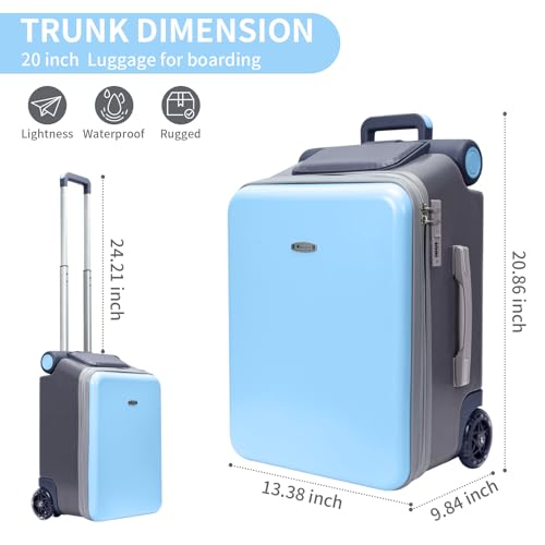 Expandable Luggage with Spinner Wheels (Blue visor)