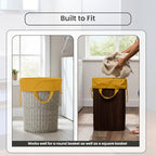 LFH Home Cotton RichCanvas Large Laundry Bag with Handle (20”x30” / Yellow)