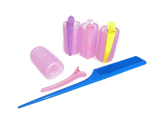 Hair Rollers Curlers Rollers With 12 Duckbill Sectioning Clips 1 Comb Used for Hair Styling Self Grip Rollers