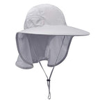 Unisex Outdoor Activities UV Protecting Sun Hats with Neck Flap Grey (One Size / .Light-grey)