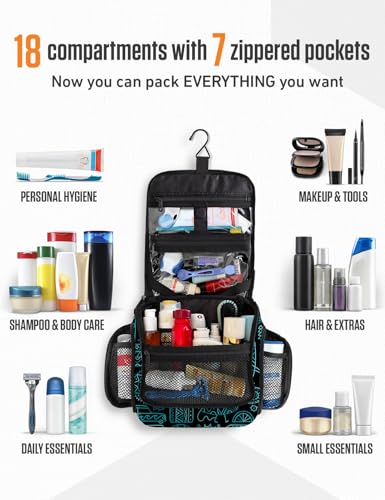 Hanging Travel Toiletry Bag (Surfing Vibes)