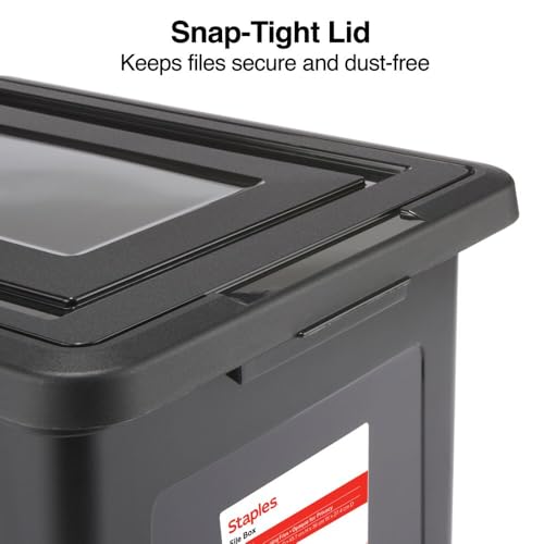 Plastic File Box with Snap Lid (Black)